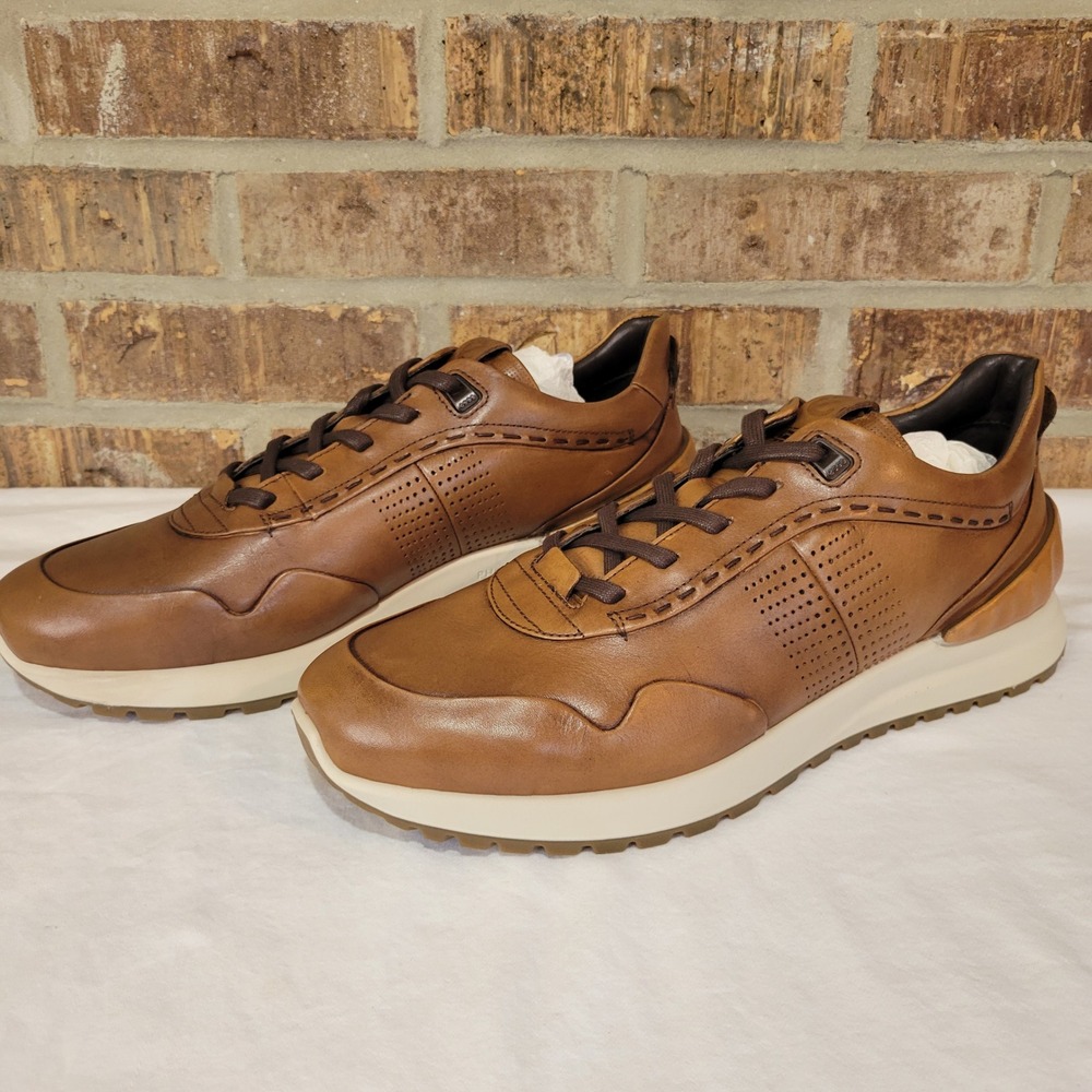 Ecco Astir Mens Amber Brown Leather Lifestyle Sneakers Size 12-12.5 46EU